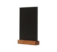 EUROPEL - Expositor de mesa, estilo pizarra A5, vertical, pie de madera de pino, acabado de madera natural, para marcador a base de agua, presentación a doble cara, para restaurante, hotel