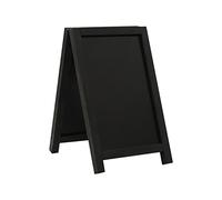 EUROPEL - Expositor de mesa, mini stop acera estilo pizarra, marco de madera de pino, acabado negro, para marcador de tiza a base de agua, presentación a doble cara, dimensiones 150 x 250 mm