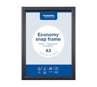Europel Marco Economy Snap A3, color negro, perfil de aluminio de 25 x 11 mm, para pósteres de 29,7 x 42 cm, película antirreflectante, visualización de publicidad, menús, hotel, oficina, restaurante