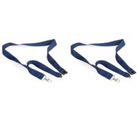 Europel OPUS 2 20 mm Cordón de tela con correa para el cuello y clip de metal para soporte de insignia de identificación, 10 unidades, 121277, azul. (Paquete de 2)