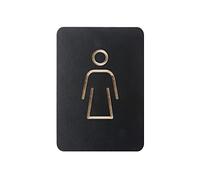 EUROPEL Pictograma Mujer WC Letrero - Madera Autoadhesivo Símbolo Mujer Baño Puerta de Baño Señalización de Pared - Adecuado para el hogar, oficina, escuela, tienda, restaurante - 10,5 x 15 x 0,80 cm