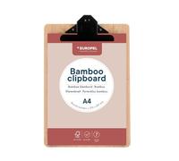 EUROPEL Portapapeles de bambú, tablero duro de madera duradera con clip de metal negro y agujero oculto para colgar, portapapeles A4 y tablero de papel para aula, oficina, negocios, restaurante
