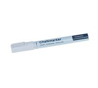 Europel Rotulador de tiza de 3 mm, blanco, 1 unidad, blíster, punta reversible y punta cincel