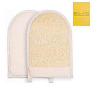 EUROPEN M6 Almohadillas de lufa orgánica natural exfoliantes de doble cara, exfoliante corporal con almohadilla de lufa de doble cara, guante exfoliante, lado de lufa y lado de toalla para limpieza pr