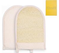 EUROPEN M6 Almohadillas de lufa orgánica natural exfoliantes de doble cara, exfoliante corporal con almohadilla de lufa de doble cara, guante exfoliante, lado de lufa y lado de toalla para limpieza pr