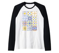 Europeo Portugués Azulejos Azulejos Portugal Vacaciones Mujeres Camiseta Manga Raglan