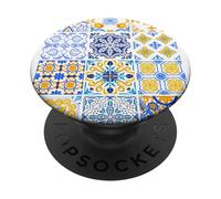 Europeo Portugués Azulejos Azulejos Portugal Vacaciones Mujeres PopSockets PopGrip Adhesivo