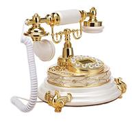 Europeo Que Retro Teléfono Creativo Moda Hogar Fijo Jardín Oficina Teléfono Fijo WD(White)