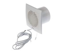 EUROPLAST Ø 100mm Extractor de Baño - Extractor de Aire Silencioso Blanco - Ventilador de Pared para Cocina, Garaje, WC - Con Cable