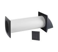EUROPLAST Ø 100mm Recuperador de Calor con VMC Doble Flujo - Antracita Recuperador Calor Ventiladores sistema Forzada Extractor de Aire - con Interruptor de Pared