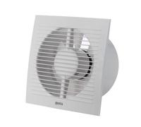 EUROPLAST Ø 125 mm Ventilador de extracción - Silenciador extractor de aire de pared con un temporizador - Plástico - Blanco
