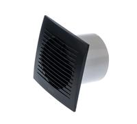 EUROPLAST Ø 125mm Extractor de Baño - Extractor de Aire Silencioso Antracita - Ventilador de Pared para Cocina, Garaje, WC