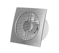 EUROPLAST Ø 150mm Extractor de Baño con Temporizador - Extractor de Aire Silencioso Plata - Ventilador de Pared para Cocina, Garaje, WC