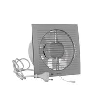 EUROPLAST Ø 150mm Extractor de Baño - Extractor de Aire Silencioso Plata - Ventilador de Pared para Cocina, Garaje, WC - Con Cable