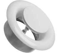 EUROPLAST Ø 80mm Difusor de Extracción - Válvula de Disco Regulada - Rejilla de Ventilación Redonda de Acero - Blanco