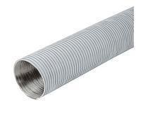 EUROPLAST Tubo flexible de aluminio, diámetro 100 mm, longitud 3 metros, color blanco, tubo de ventilación