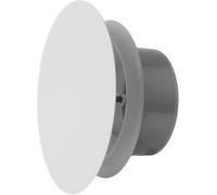 EUROPLAST Válvula de disco de metal de 160 mm - Blanco - Válvula de ventilación de aire - Válvula de ventilación ajustable para pared y techo - Difusor redondo ajustable - Tapa de rejilla de