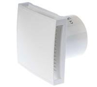 EUROPLAST Ventilador de baño de 100 mm de diámetro con sensor de humedad y temporizador, con frontal blanco, ventilador silencioso