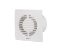 EUROPLAST Ventilador de baño de 100 mm de diámetro con sensor de humedad y temporizador, silencioso, plástico, color blanco