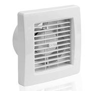 EUROPLAST Ventilador de baño de 120 mm con cierre interior eléctrico y tiempo de seguimiento, ventilador de pared para interruptor de luz de cocina, garaje, wc X120ZT