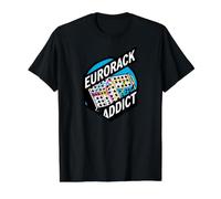 Eurorack Addict Modular Synthesizer Patch Cable Gear Camiseta gráfica económica, Hombre, Negro, M