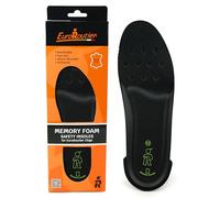 EuroRoutier Plantillas Antiestáticas de Espuma con Memoria y Recubrimiento de Cuero Genuino, Plantillas Confort para Prevención de Accidentes en Pezuñas (45 EU, Negro)