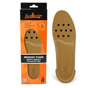 EuroRoutier Plantillas antiestáticas de espuma viscoelástica con funda de piel auténtica, plantillas cómodas para calzado de seguridad (Beige, 46 EU)
