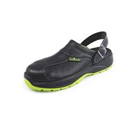 EuroRoutier Premium Fenix Negro Cuero Genuino, Zuecos, Zapatillas de Seguridad Certificado SB+A+E+FO+SRC, Color Negro (Numeric_39)