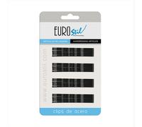 Eurostil carton 24 clips ond negro 50mm