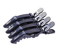 Eurostil Clips pinzas para el cabello 4 pieza de plástico negro