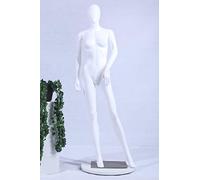 Eurotondisplay Frau FC-4W - Maniquí femenino, color blanco mate, sin cara, brazos y cabeza