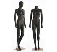 Eurotondisplay Maniquí femenino de alta calidad LF1-8, abstracto, pintado en negro mate, forma de nariz y boca (señora LF1-8)