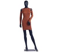 Eurotondisplay Mujer FC-4Black Maniquí negro mate sin cara brazos y cabeza maniquí femenino Egghead mujer