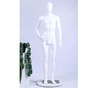 Eurotondisplay Nuevo Maniquí móvil blanco mate (macho MC-1W)