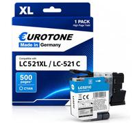 Eurotone LC521 Cartucho azul compatible para cartuchos de impresora Brother LC-521 LC-521XL LC-521XLC para Brother DCP-J1260W DCP-J1310DW DCP-J1313DW DCP-J1360DW DCP-J1460DW (cian)
