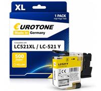 Eurotone LC521 Cartucho GElb compatible para cartuchos de impresora Brother LC-521 LC-521XL LC-521XLY para Brother DCP-J1260W DCP-J1310DW DCP-J1313DW DCP-J1360DW DCP-J1460DW (amarillo)