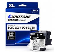 Eurotone LC521 Cartucho negro compatible para cartuchos de impresora Brother LC-521 LC-521XL LC-521XLBK para Brother DCP-J1260W DCP-J1310DW DCP-J1313DW DCP-J1360DW DCP-J1460DW (negro)