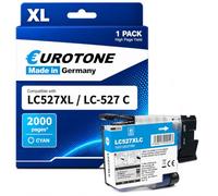Eurotone LC527XL Cartuchos de impresora compatibles con Brother LC 527 Azul Cartucho para Brother LC527 527 LC-527XLC para impresora Brother MFC-J4350DW MFC-J4550DW (cian)
