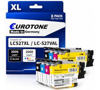 Eurotone LC527XL Cartuchos de impresora compatibles con Brother LC 527 para Brother LC527 527 LC-527XLVAL LC-527VAL para impresora Brother MFC-J4350DW MFC-J4550DW (8 unidades)