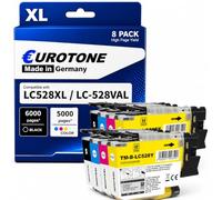 Eurotone LC528XL Cartuchos de impresora compatibles con Brother LC 528 para Brother LC528 528 LC-528XLVAL LC-528VAL para impresora Brother MFC-J6760DW MFC-J6960DW MFC-J6975DW MFC-J6977DW (8 unidades)