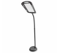 EUROtops Lupa LED maxi con soporte, aumento de 3 veces, campo de visión XXL, ayuda de lectura flexible con iluminación LED, altura ajustable hasta 160 cm, ideal para lectura y manualidades