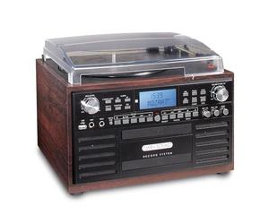 EUROtops Sistema de música DAB+ con grabadora de CD, tocadiscos, plataforma de casete, Bluetooth, USB, sistema estéreo compacto con 2 unidades de CD