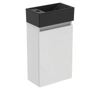 Eurovit Conjunto de mueble de baño (37 cm, Blanco/Negro, Orificios para grifo: Izquierda)