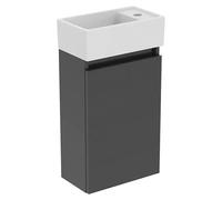 Eurovit Conjunto de mueble de baño (37 cm, Gris, Orificios para grifo: Derecha)