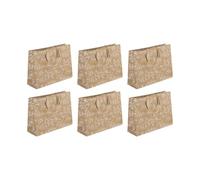Eurowrap 223926-6C - My Garden, kraft, sac shopping 37,3x11,8x27,5 cm - PAQ DE 6