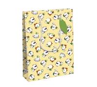 Eurowrap 33856-2C - Juego de 6 bolsas de regalo Excellia, tamaño ancho, 26,5 x 14 x 33 cm, 210 g, diseño de niños, animales lindos, ideal para: juegos de mesa, rompecabezas, regalos