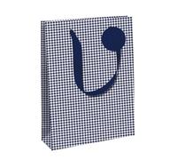 Eurowrap 33868-2C - Un lot de 6 Sacs Cadeaux Excellia- Format large - 26,5x14x33 cm - 210g - Motif : Vichy bleu et blanc- Idéal pour : Jeux De Société, Puzzles, Cadeaux