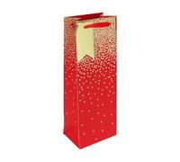 Eurowrap 34831-4C - Pluie d'étoiles fond rouge, sac bouteille 12,7x9x35,5 cm - PAQ DE 6