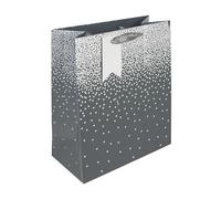 Eurowrap Bolsa de regalo de estrellas grises degradadas con etiqueta de regalo, bolsa de regalo para él, ella, Navidad, bodas, cumpleaños, día del padre, regalo de cumpleaños, regalo de ocasión,