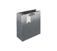 Eurowrap Bolsa de regalo de estrellas grises degradadas con etiqueta de regalo, bolsa de regalo para él, ella, Navidad, bodas, cumpleaños, día del padre, regalo de cumpleaños, regalo de ocasión,